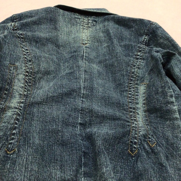 ❤️Vintage Baccini light sparkle jean jacket size large - Picture 11 of 12